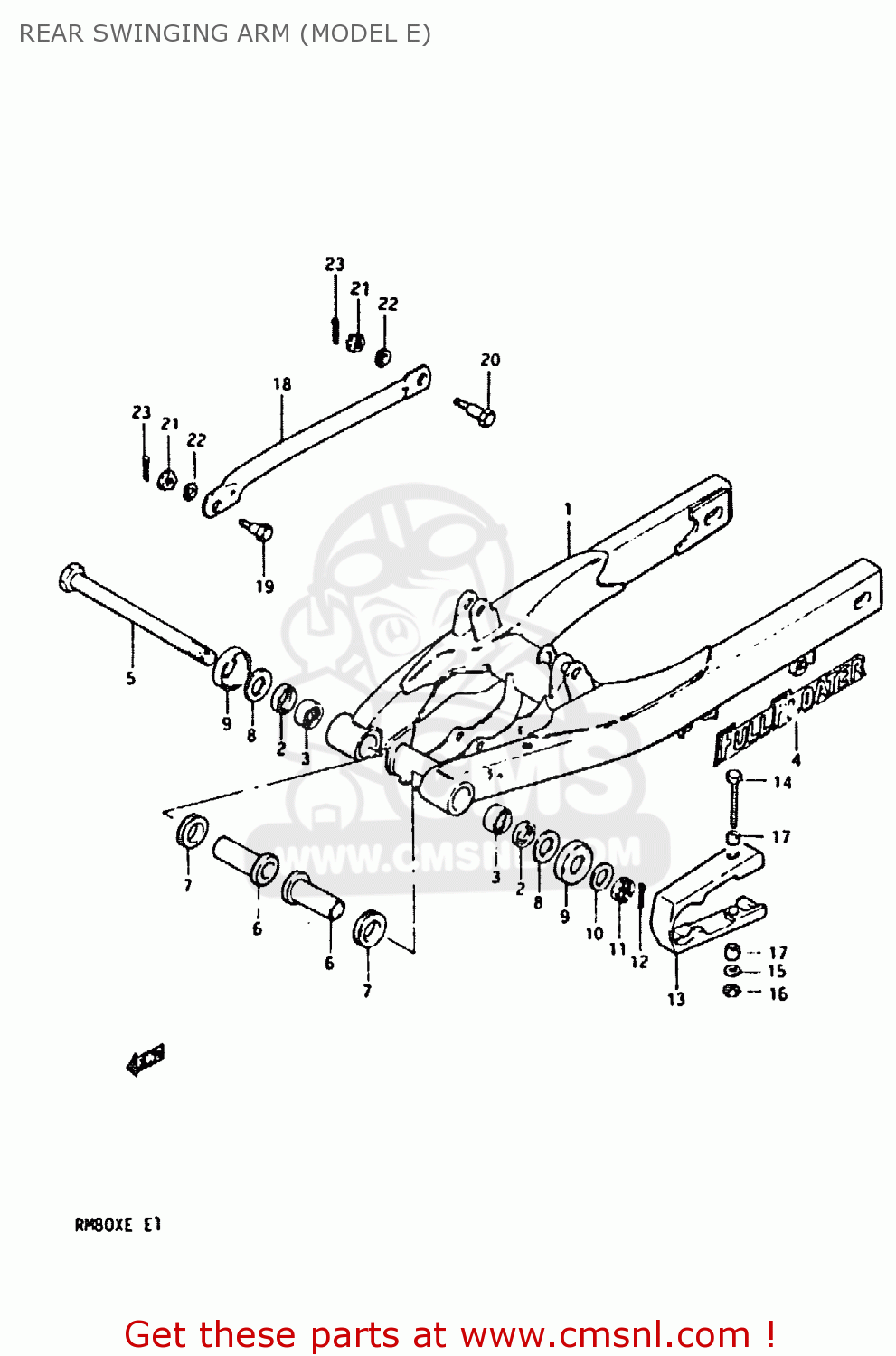 REAR SWINGING ARM (MODEL E) RM80X 1983 (D)