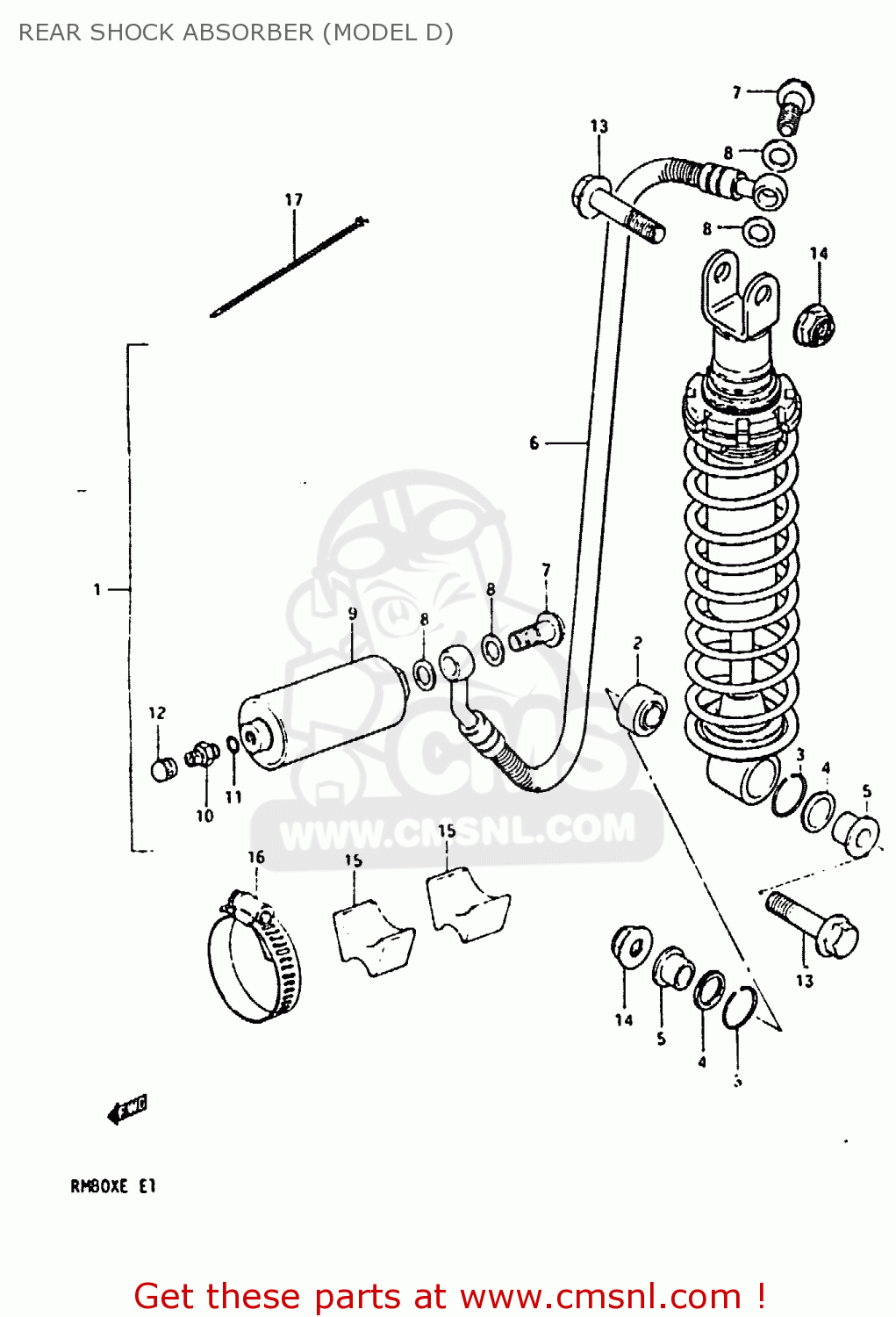 REAR SHOCK ABSORBER (MODEL D) RM80X 1983 (D)