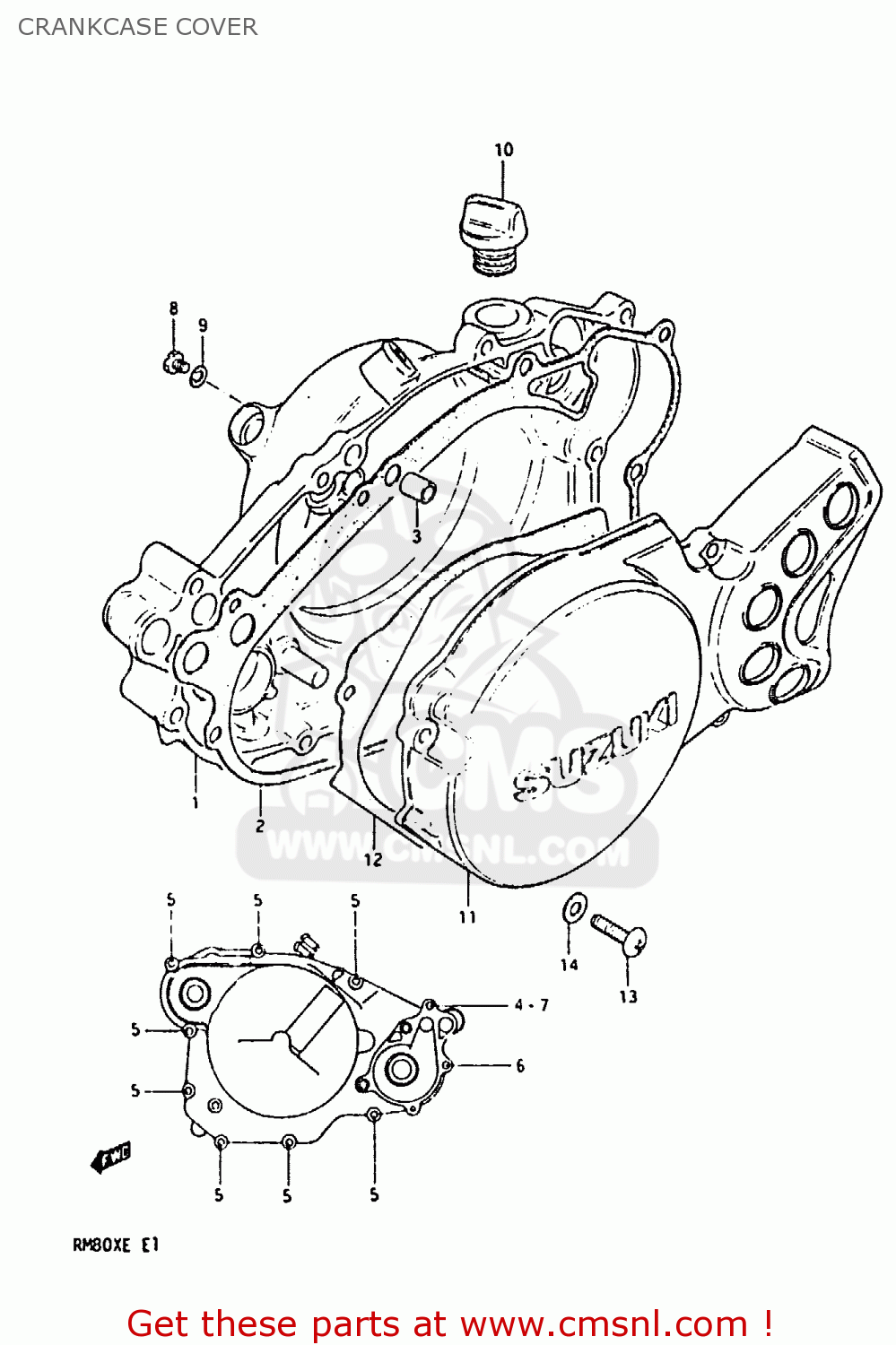 CRANKCASE COVER RM80X 1983 (D)