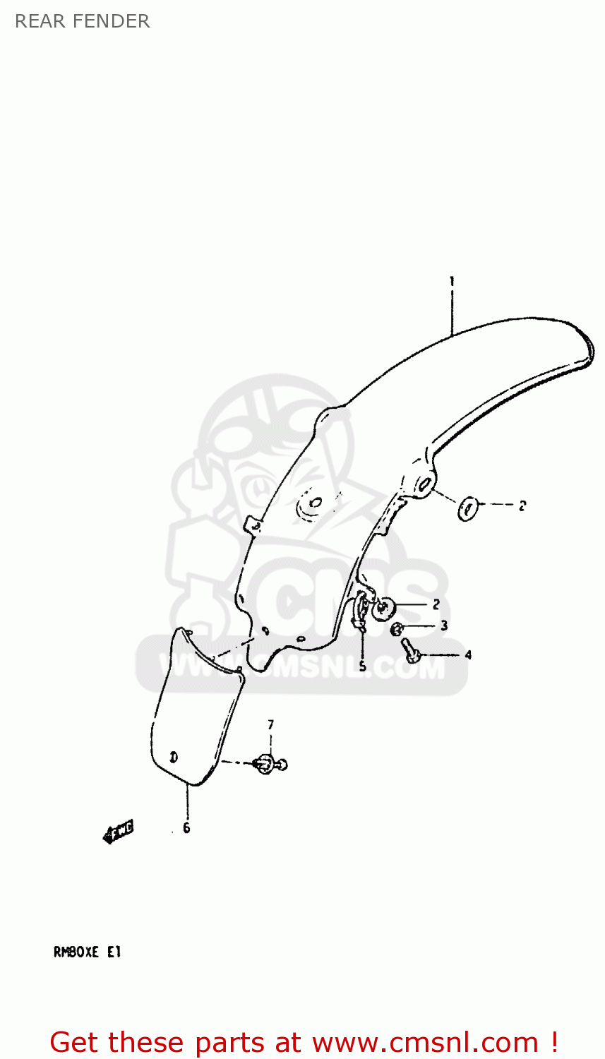 REAR FENDER RM80X 1983 (D)