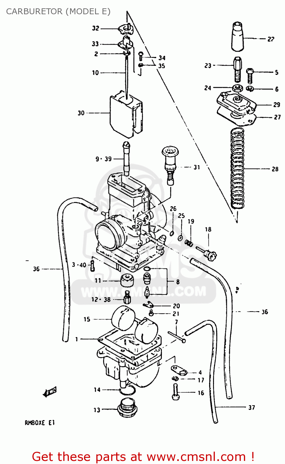 CARBURETOR (MODEL E) RM80X 1983 (D)