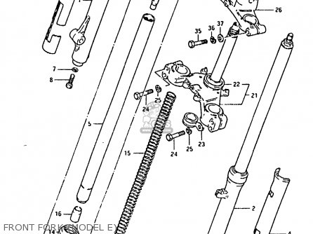 FRONT FORK (MODEL E) - RM80X 1983 (D)
