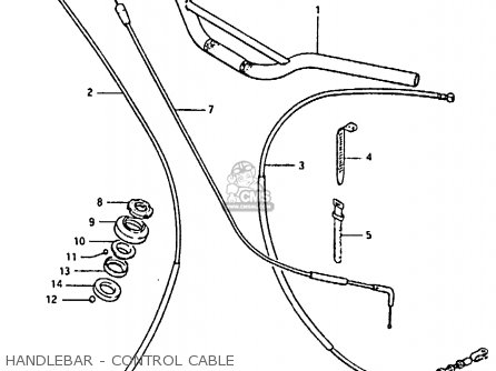 HANDLEBAR - CONTROL CABLE - RM80X 1983 (D)