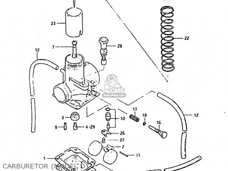 CARBURETOR (MODEL D) - RM80X 1983 (D)