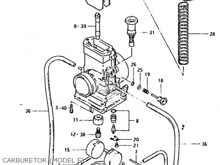 CARBURETOR (MODEL E) - RM80X 1983 (D)