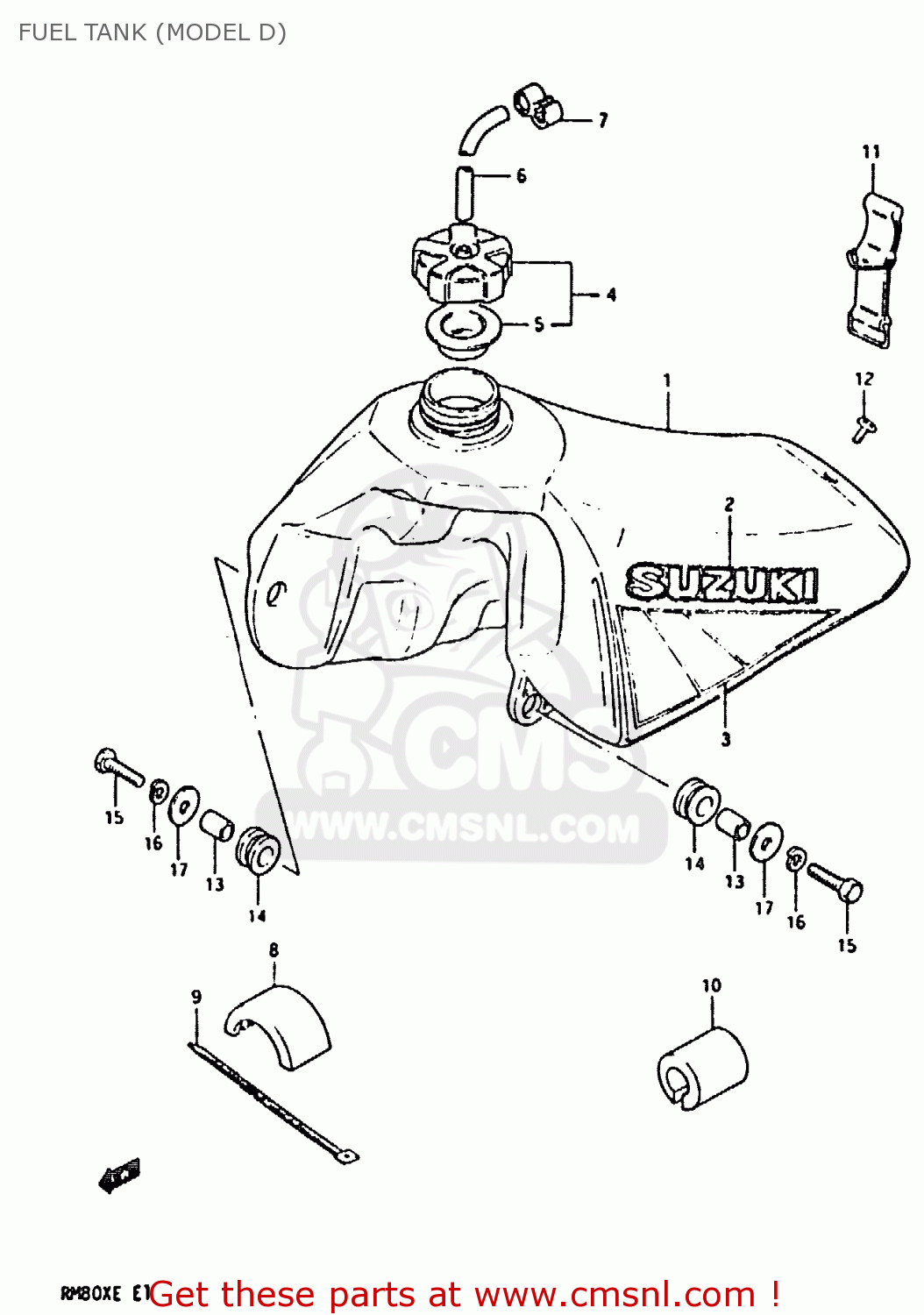 FUEL TANK (MODEL D) RM80X 1984 (E)
