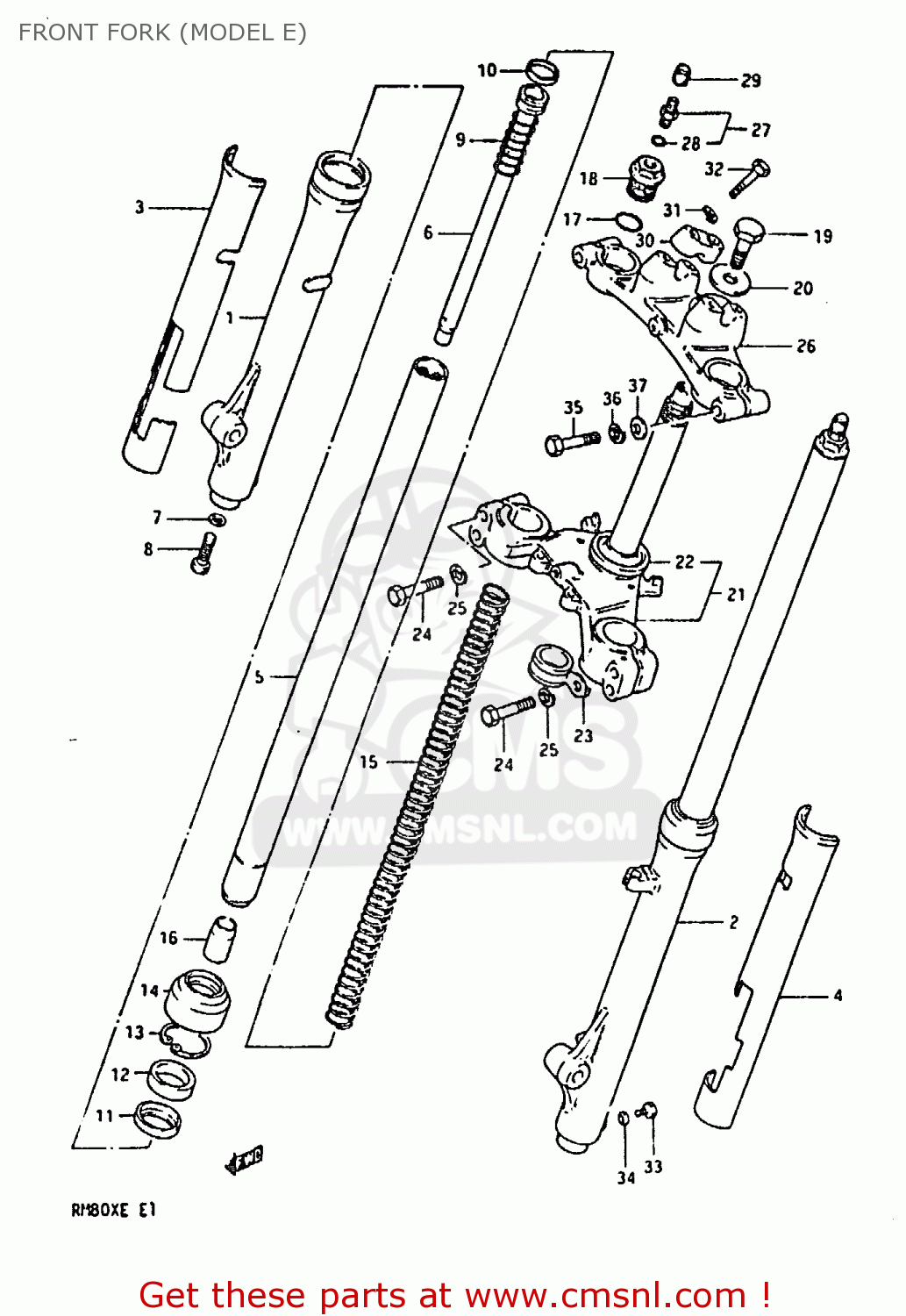 FRONT FORK (MODEL E) RM80X 1984 (E)