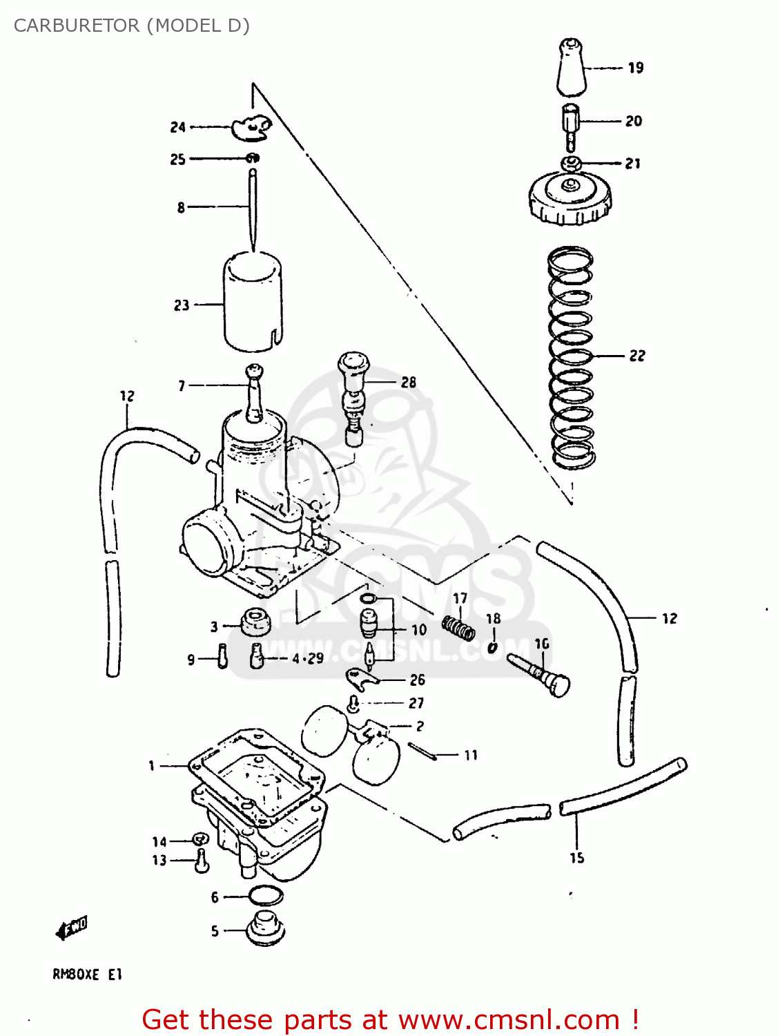 CARBURETOR (MODEL D) RM80X 1984 (E)