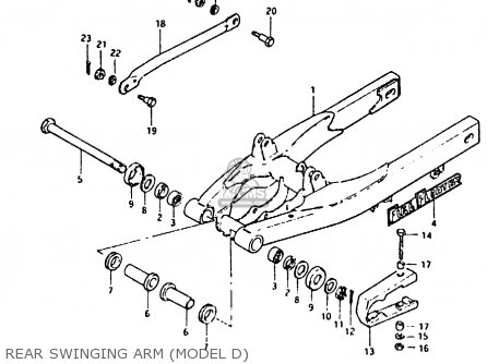 REAR SWINGING ARM (MODEL D) - RM80X 1984 (E)