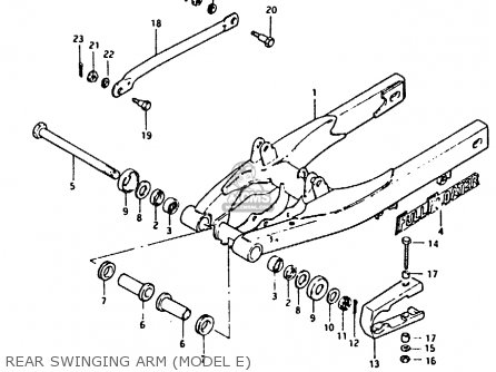 REAR SWINGING ARM (MODEL E) - RM80X 1984 (E)