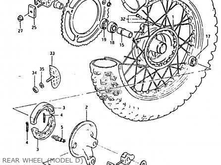 REAR WHEEL (MODEL D) - RM80X 1984 (E)