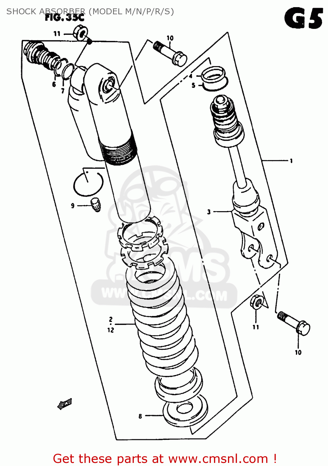 SHOCK ABSORBER (MODEL M/N/P/R/S) RM80X 1986 (G)