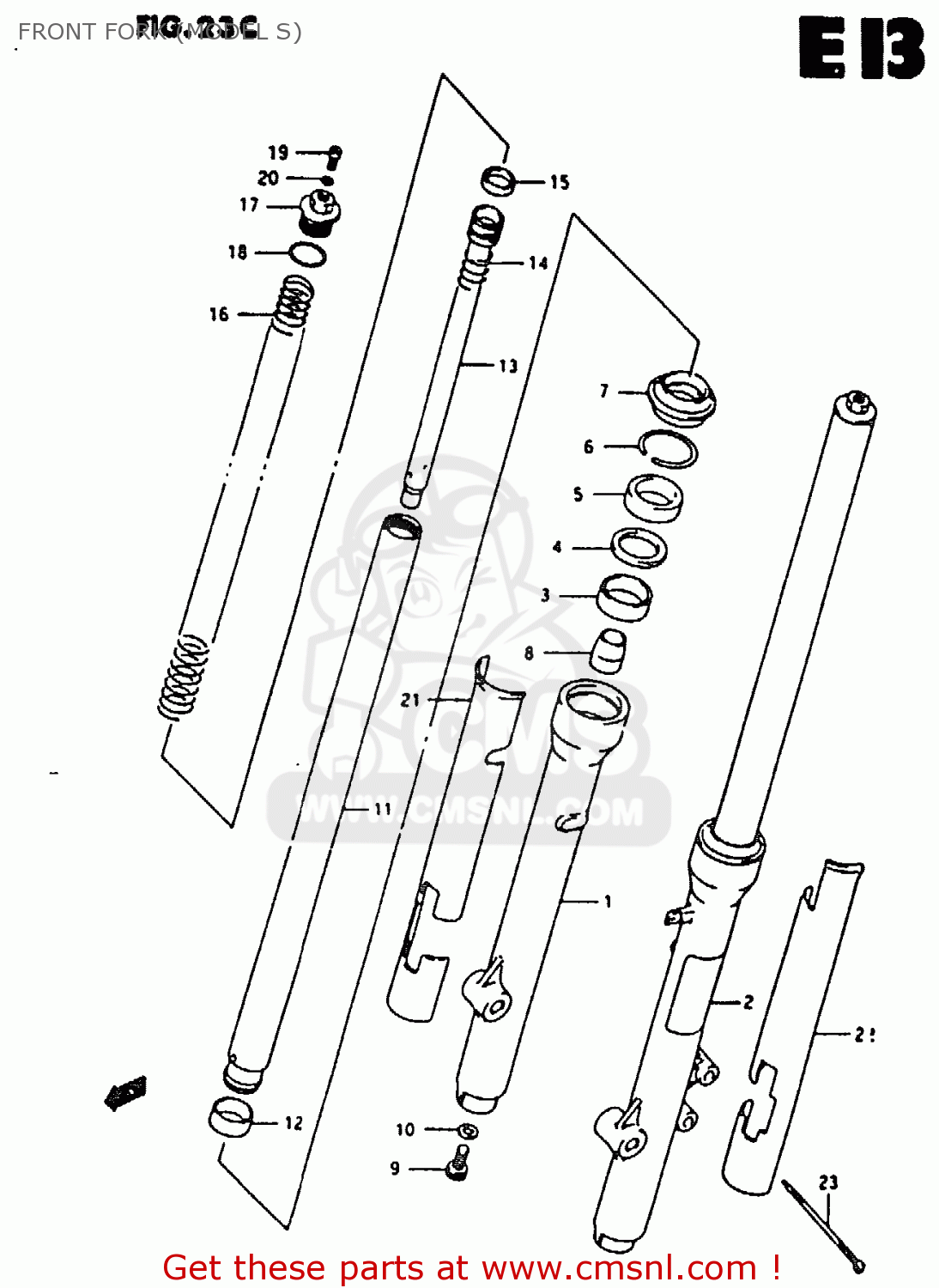 FRONT FORK (MODEL S) RM80X 1987 (H)