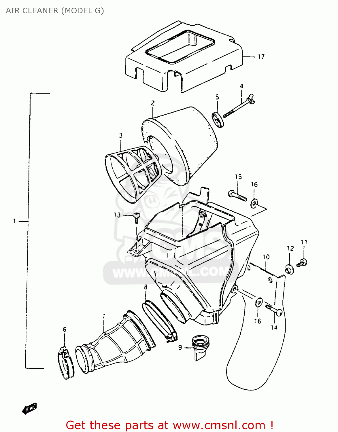 AIR CLEANER (MODEL G) RM80X 1987 (H)