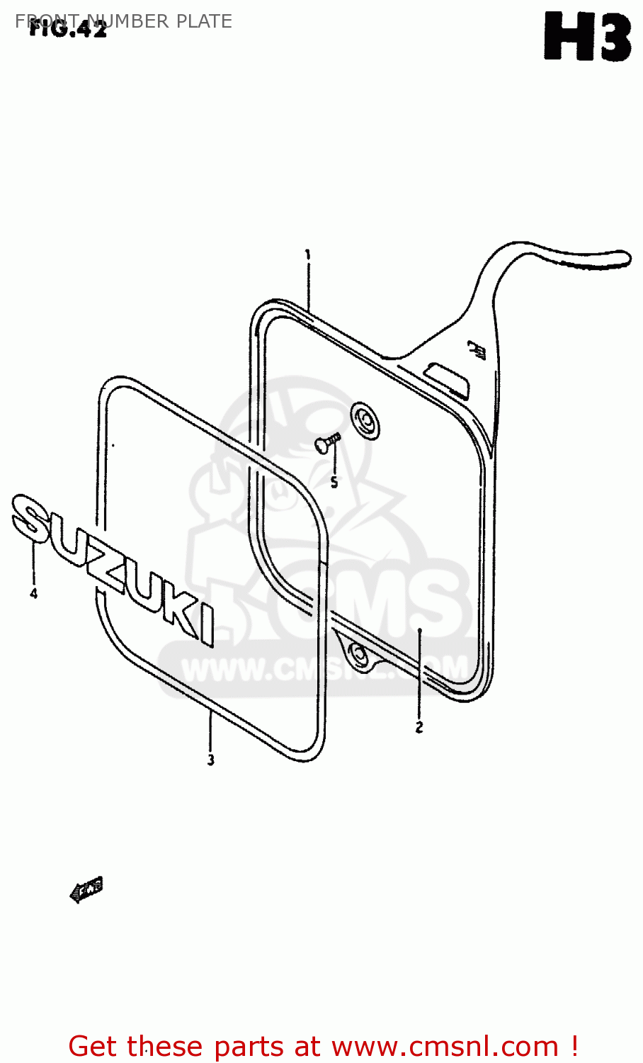 FRONT NUMBER PLATE RM80X 1988 (J)