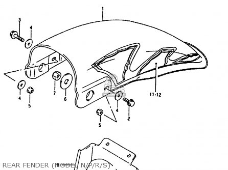 REAR FENDER (MODEL N/P/R/S) - RM80X 1988 (J)