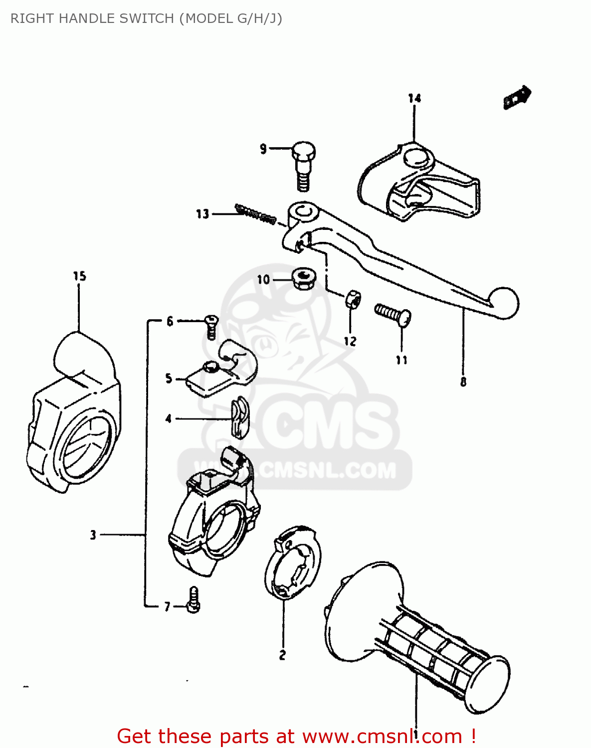 RIGHT HANDLE SWITCH (MODEL G/H/J) RM80X 1989 (K)