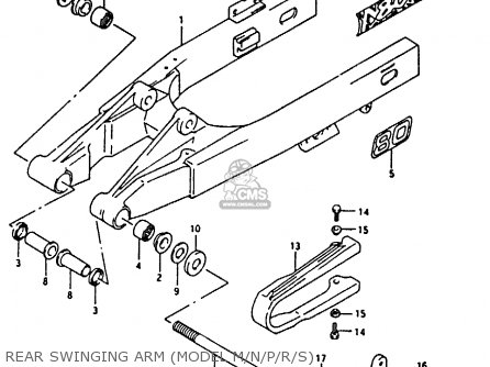 REAR SWINGING ARM (MODEL M/N/P/R/S) - RM80X 1989 (K)