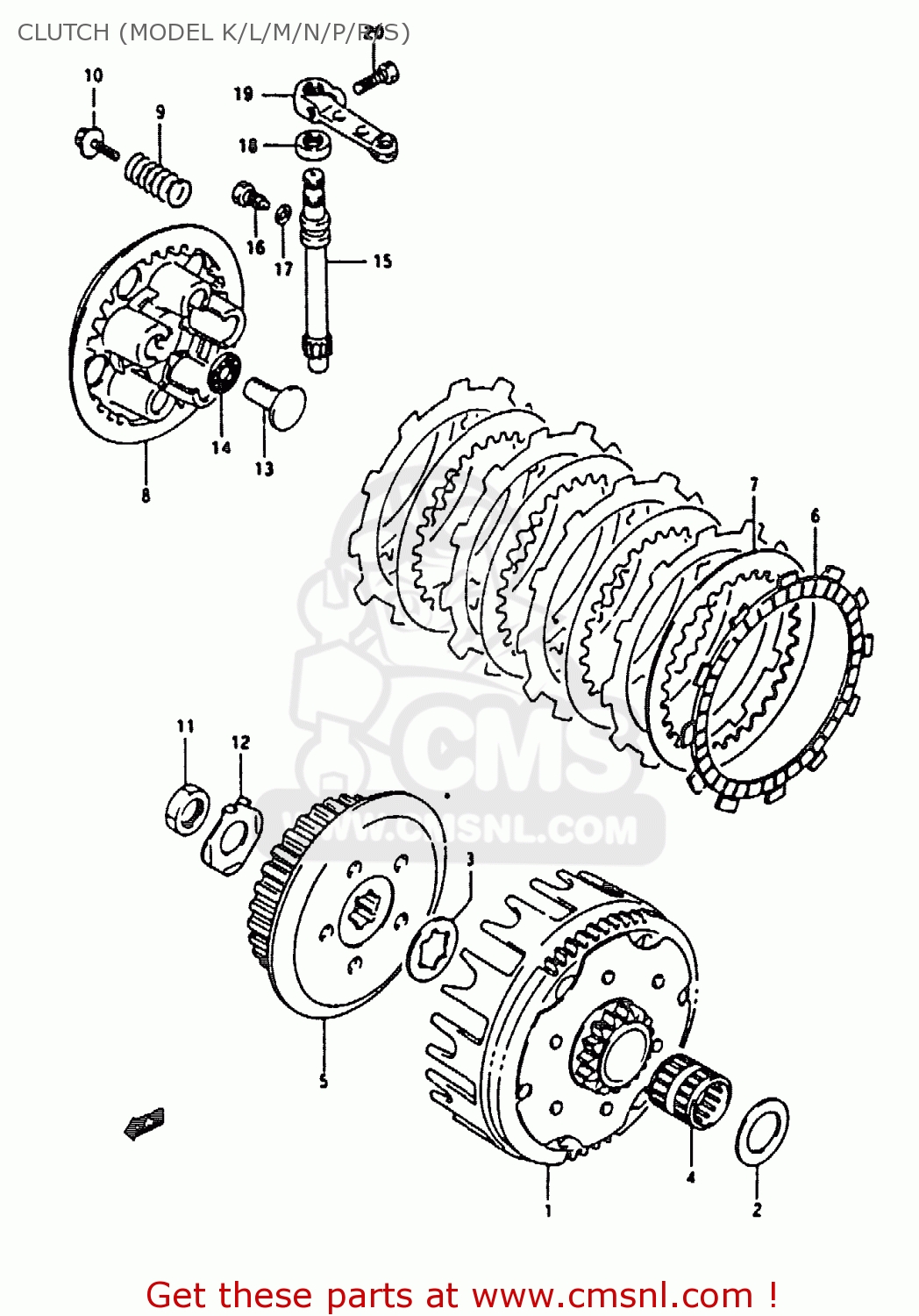 CLUTCH (MODEL K/L/M/N/P/R/S) RM80X 1990 (L)