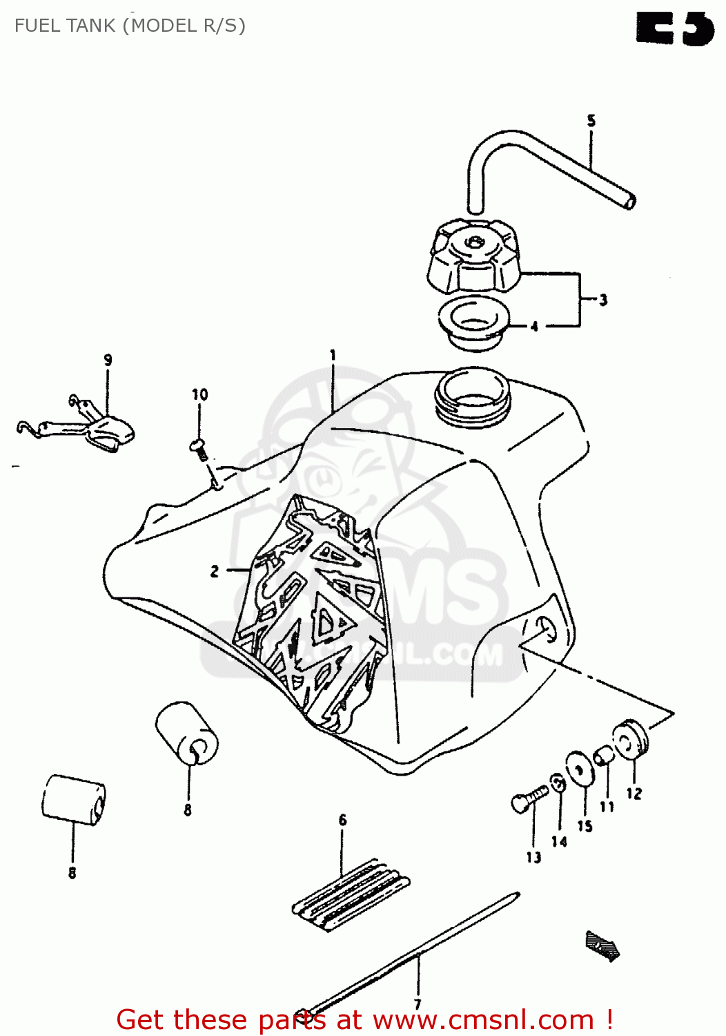FUEL TANK (MODEL R/S) RM80X 1990 (L)