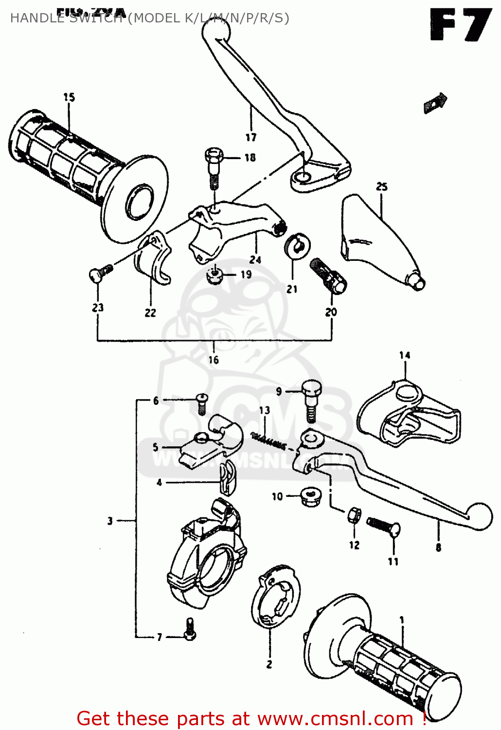 HANDLE SWITCH (MODEL K/L/M/N/P/R/S) RM80X 1990 (L)