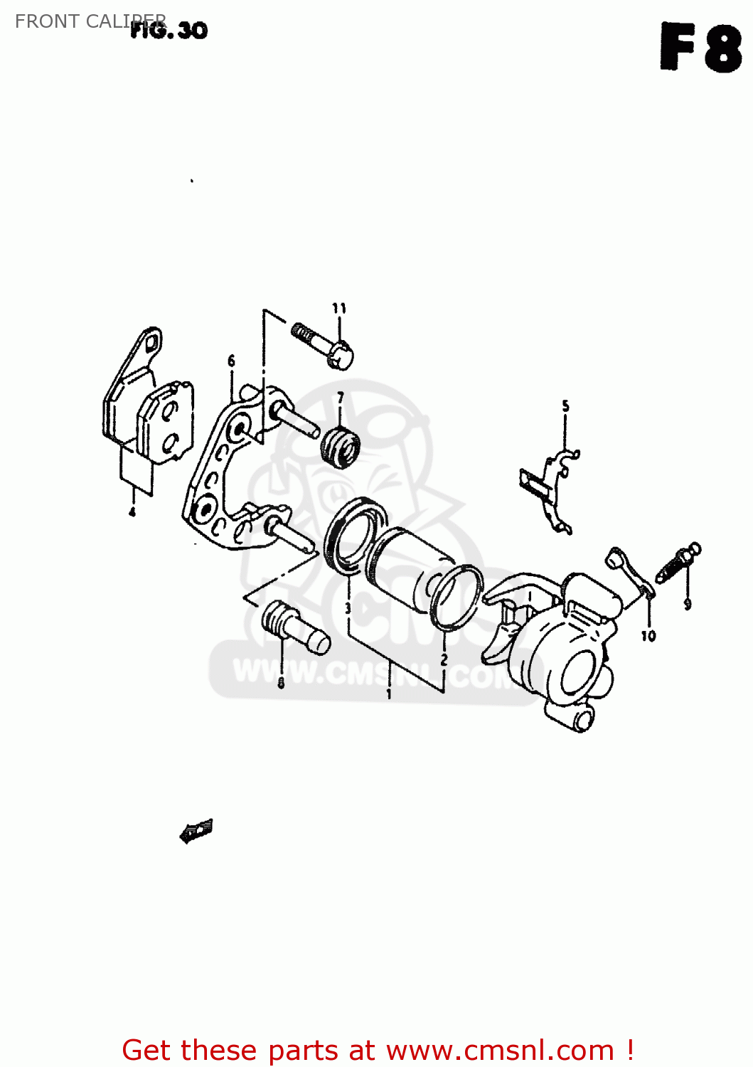 FRONT CALIPER RM80X 1991 (M)