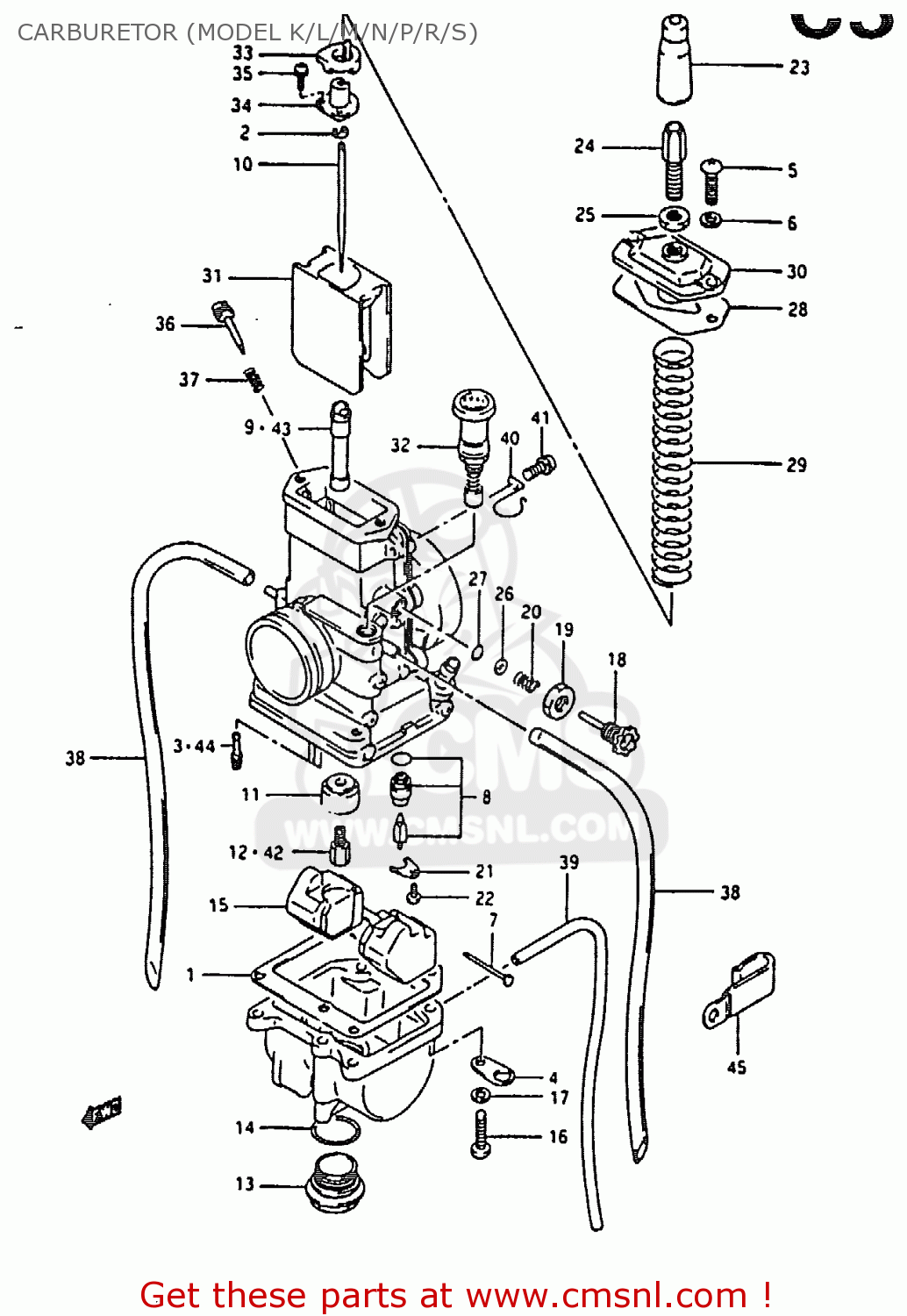 CARBURETOR (MODEL K/L/M/N/P/R/S) RM80X 1991 (M)