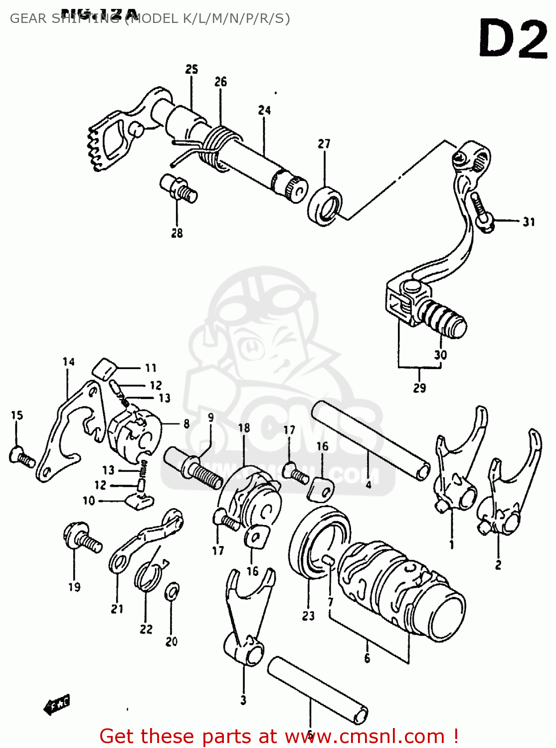 GEAR SHIFTING (MODEL K/L/M/N/P/R/S) RM80X 1994 (R)