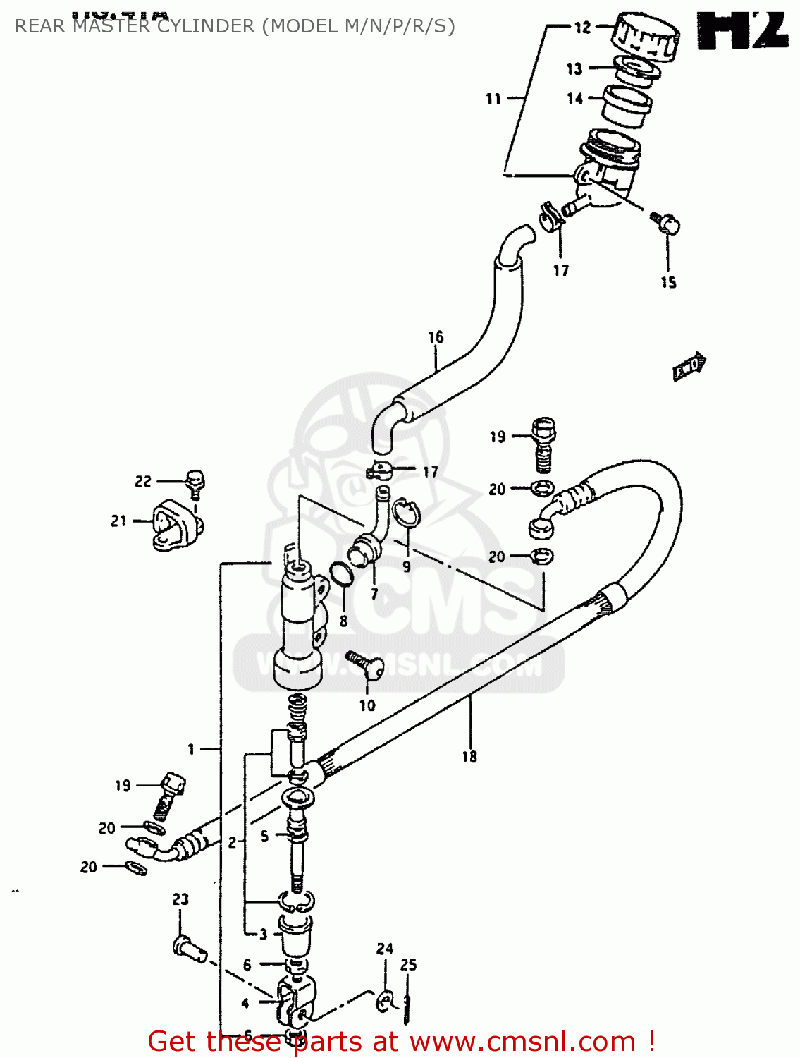 REAR MASTER CYLINDER (MODEL M/N/P/R/S) RM80X 1994 (R)