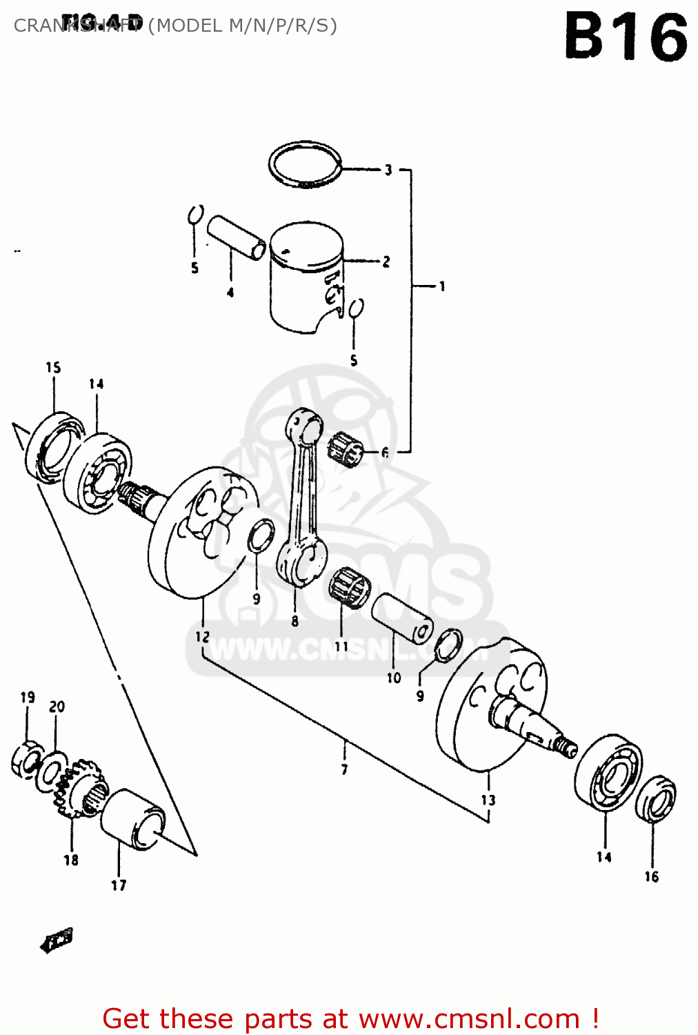 CRANKSHAFT (MODEL M/N/P/R/S) RM80X 1995 (S)