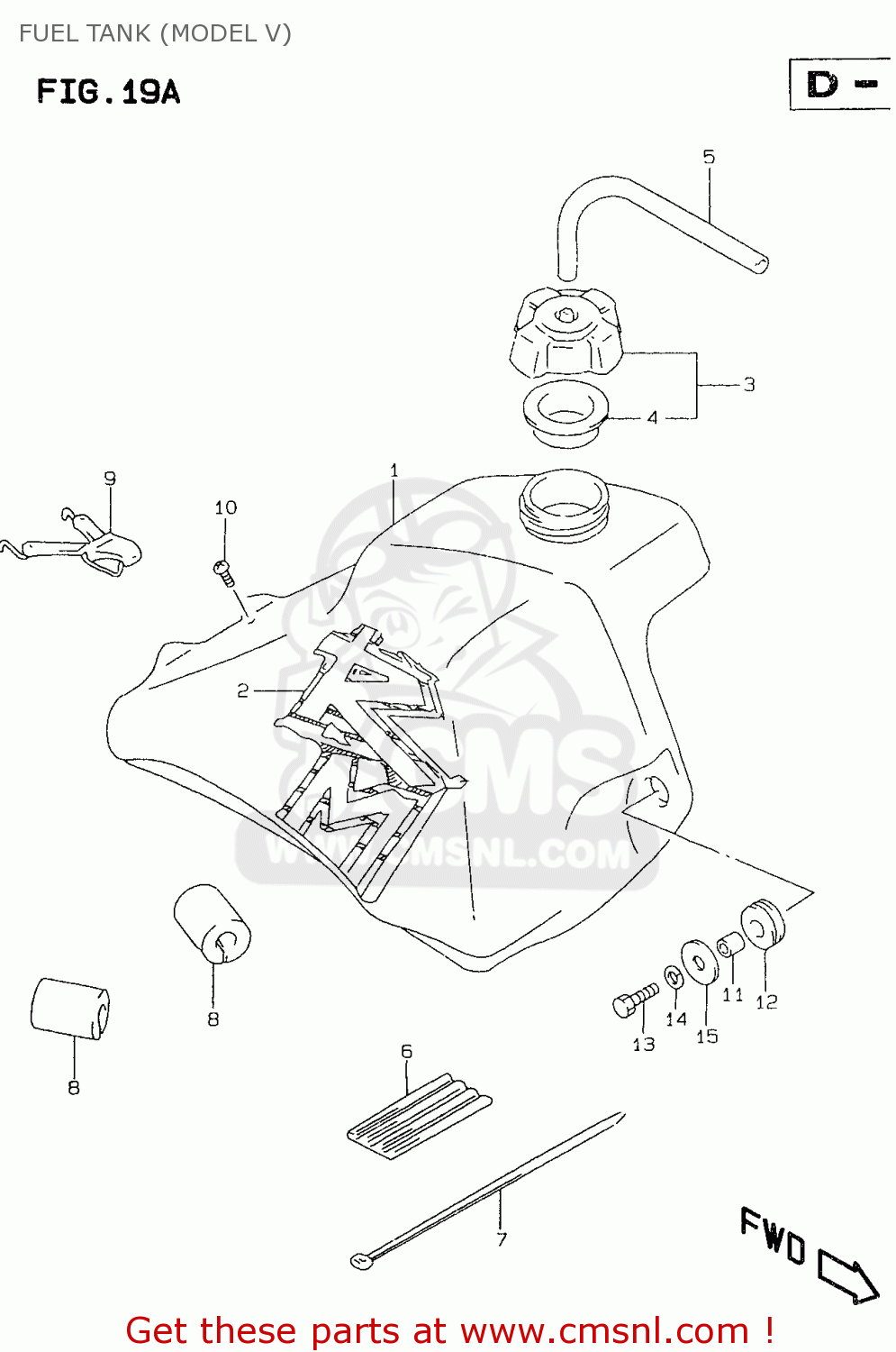 FUEL TANK (MODEL V) RM80X 1996 (T) (E02 E04 E24)