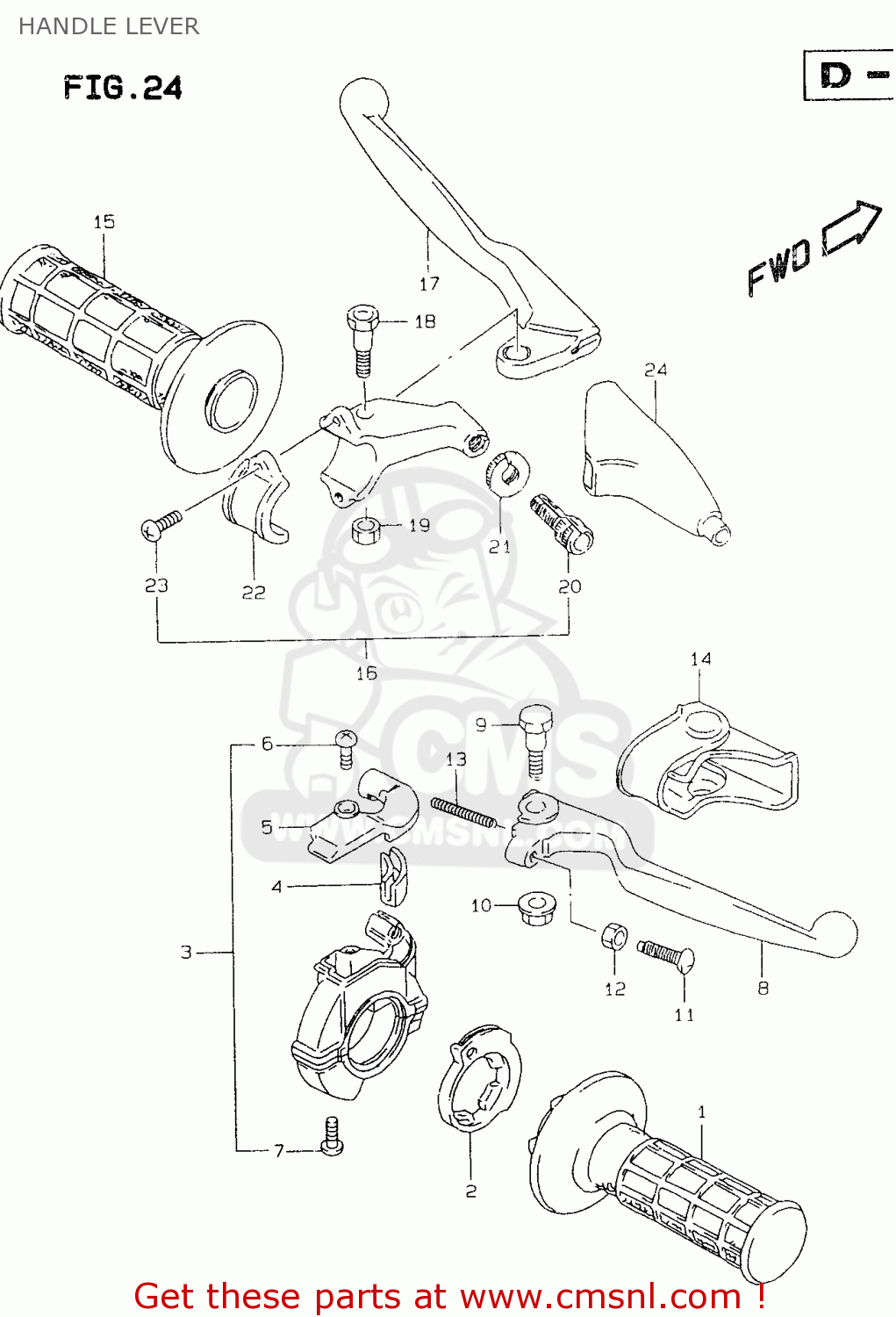 HANDLE LEVER RM80X 1996 (T) (E02 E04 E24)