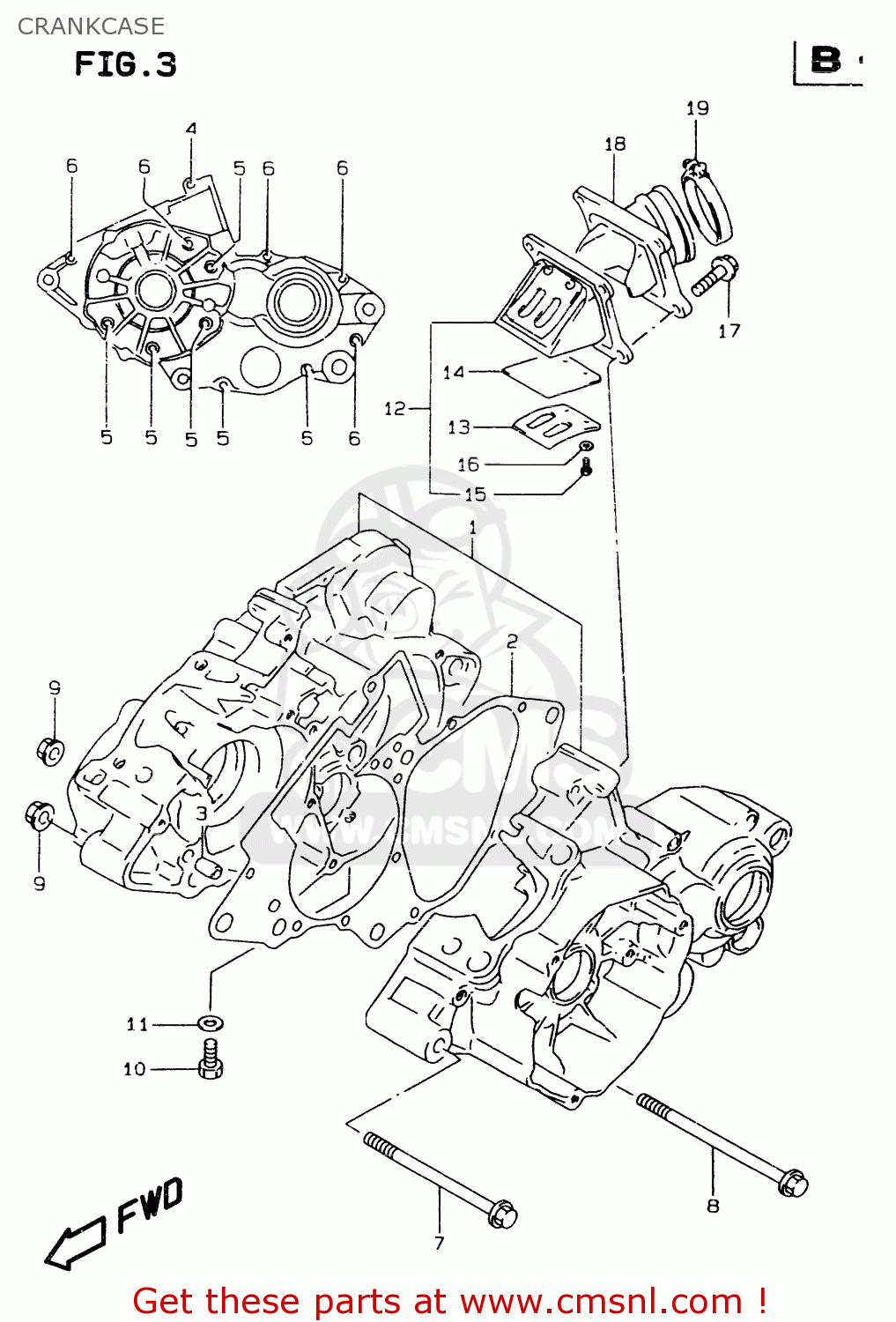 CRANKCASE RM80X 1996 (T) (E02 E04 E24)