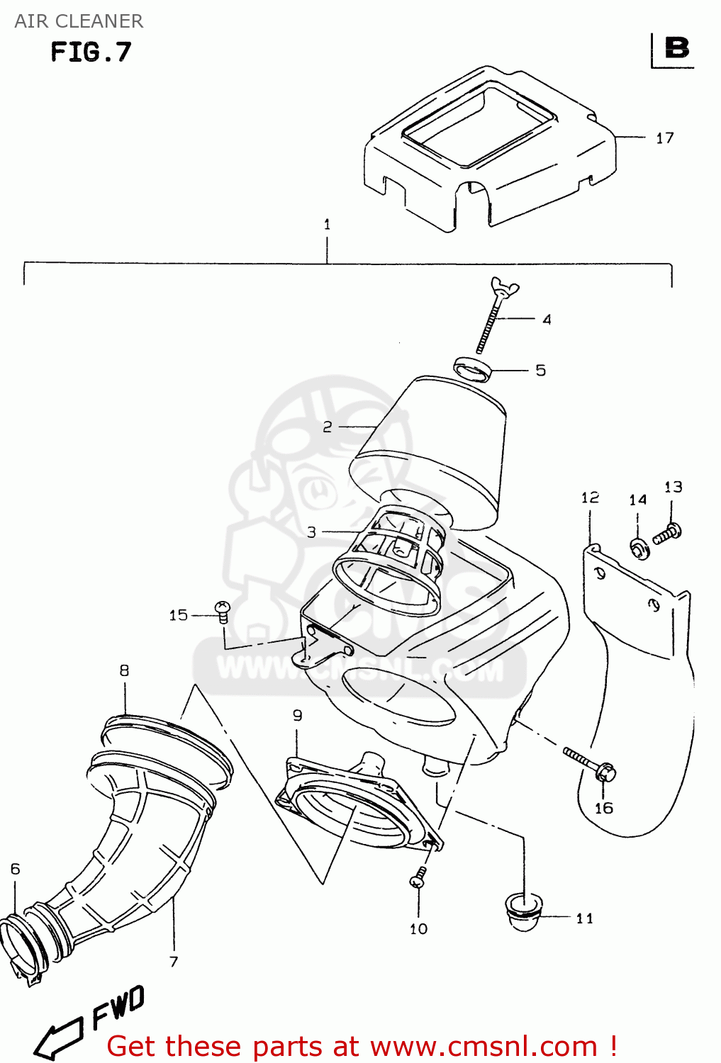 AIR CLEANER RM80X 1996 (T) (E02 E04 E24)