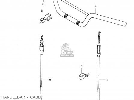 HANDLEBAR - CABLE - RM80X 1996 (T) (E02 E04 E24)