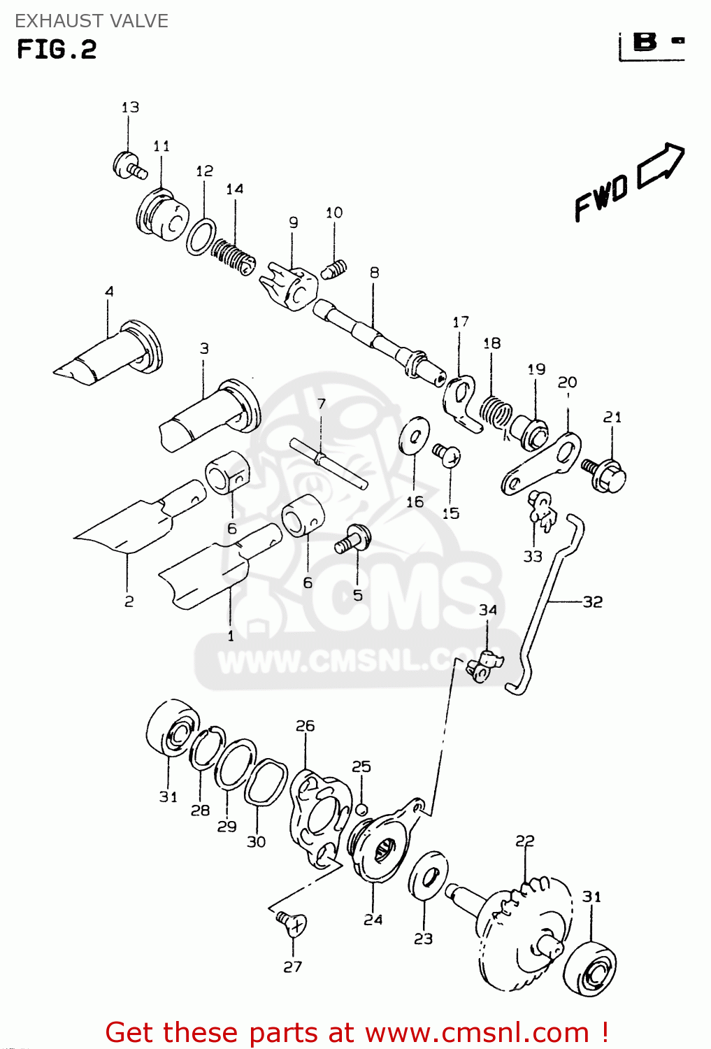 EXHAUST VALVE RM80X 1997 (V) (E02 E04 E24)