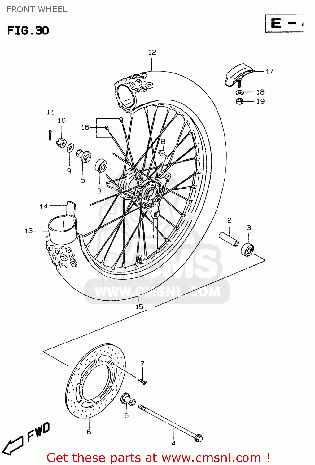 FRONT WHEEL RM80X 1998 (W) (E02 E04 E24)