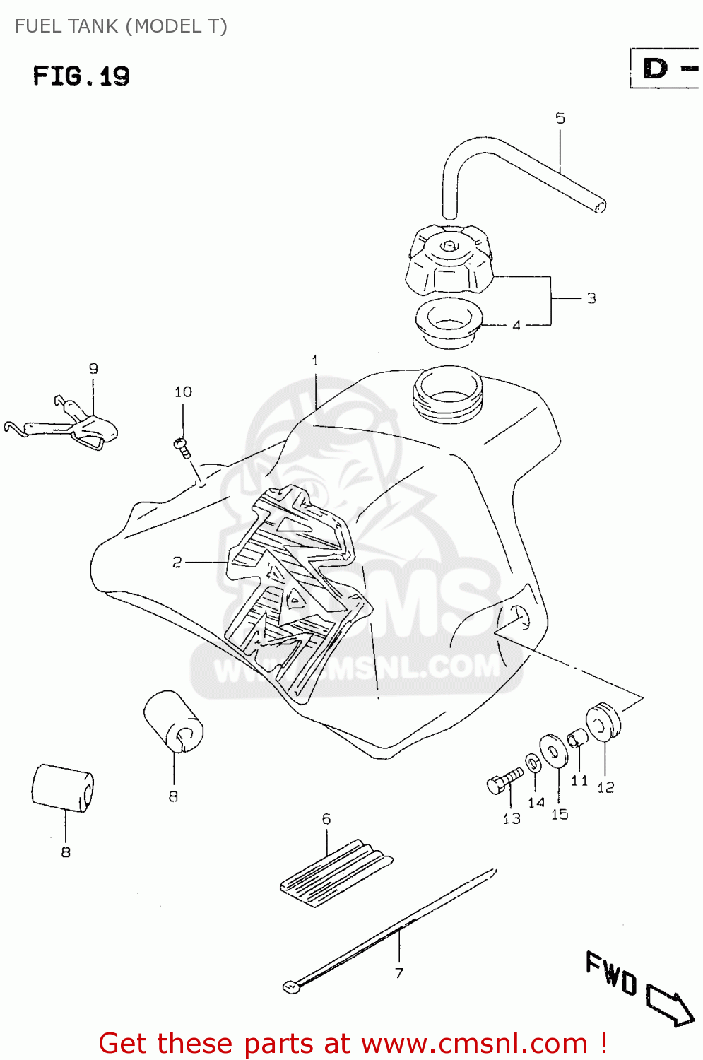 FUEL TANK (MODEL T) RM80X 1999 (X) (E02 E04 E24)