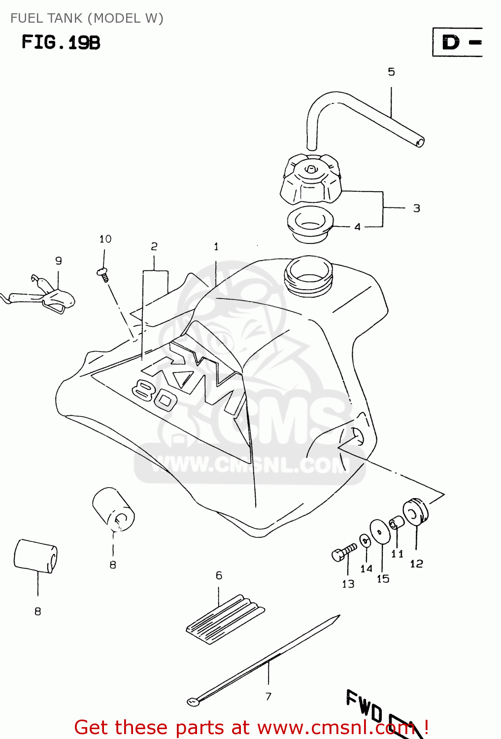 FUEL TANK (MODEL W) RM80X 1999 (X) (E02 E04 E24)