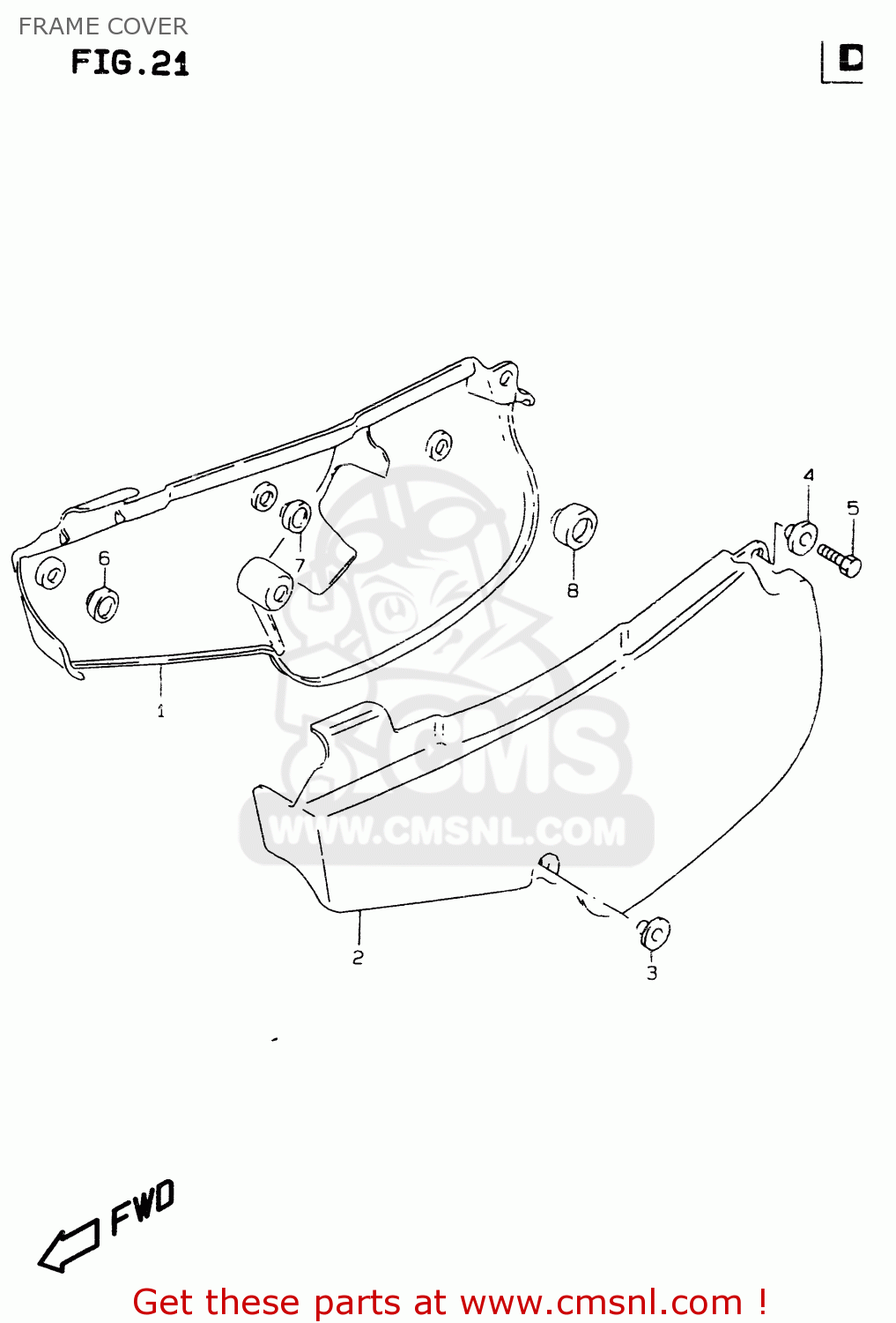 FRAME COVER RM80X 1999 (X) (E02 E04 E24)