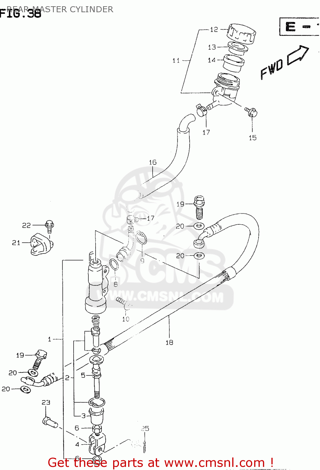 REAR MASTER CYLINDER RM80X 1999 (X) (E02 E04 E24)