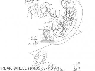 REAR WHEEL (RM85K2/K3) - RM85 2003 (K3) USA (E03)