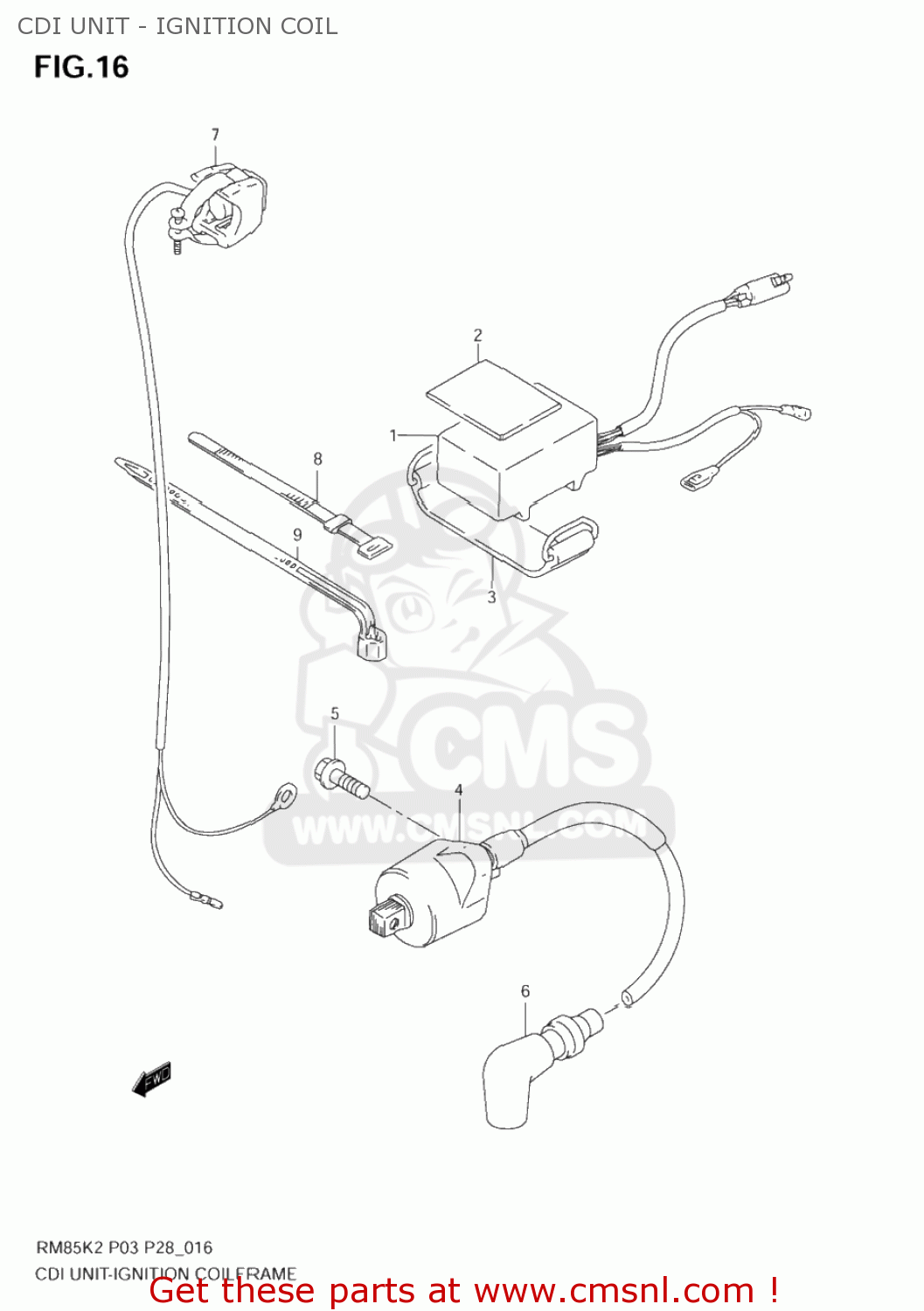 CDI UNIT - IGNITION COIL RM85 2004 (K4) USA (E03)