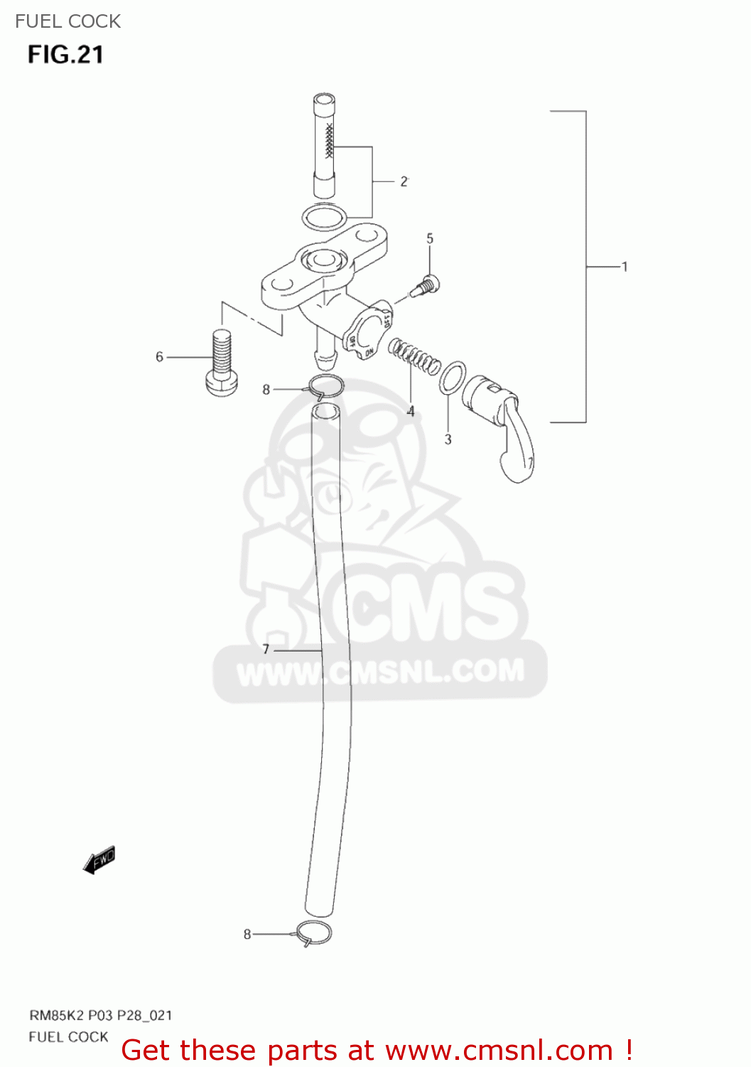 FUEL COCK RM85 2004 (K4) USA (E03)