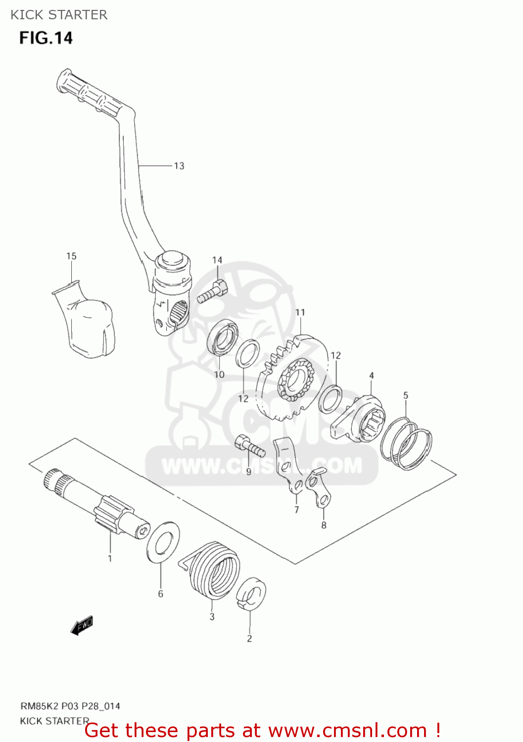 KICK STARTER RM85 2005 (K5) USA (E03)