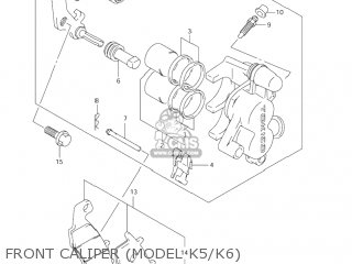 FRONT CALIPER (MODEL K5/K6) - RM85 2005 (K5) USA (E03)