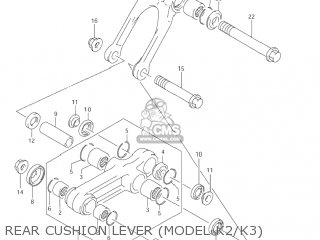 REAR CUSHION LEVER (MODEL K2/K3) - RM85 2005 (K5) USA (E03)