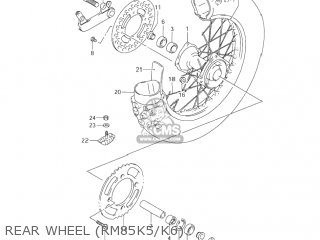REAR WHEEL (RM85K5/K6) - RM85 2005 (K5) USA (E03)