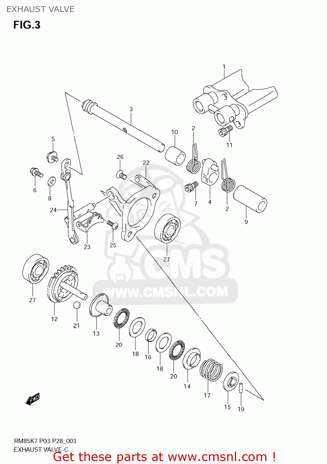 EXHAUST VALVE RM85 2008 (K8) USA (E03)