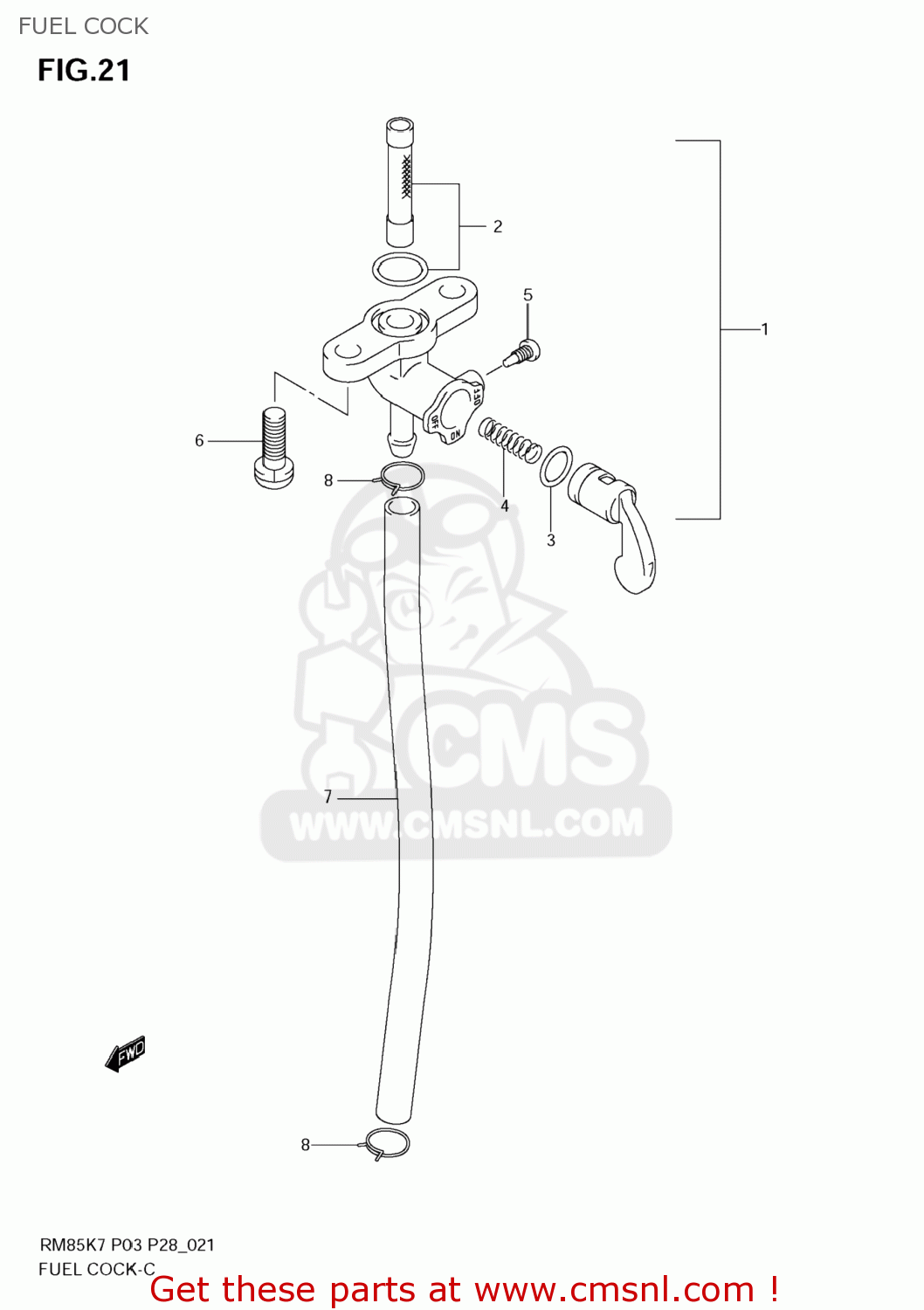 FUEL COCK RM85 2008 (K8) USA (E03)